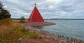 Pyramid shaped day marker in Mariehamn Royalty Free Stock Photo