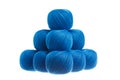 Pyramid of skeins of yarn. Royalty Free Stock Photo