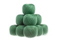 Pyramid of skeins of yarn. Royalty Free Stock Photo