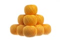 Pyramid of skeins of yarn. Royalty Free Stock Photo