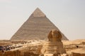 Pyramid and sphinx