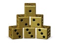 Pyramid Stack of Gold Playing Dice