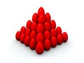 Pyramid stack of red eggs