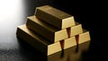 Pyramid Stack of Gold Bullion Bars Royalty Free Stock Photo