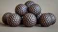 Pyramid Stack of Textured Golf Balls on Neutral Background for Sports Equipment Concept Royalty Free Stock Photo