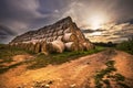 The pyramid of straw bales Royalty Free Stock Photo