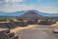 The Pyramid of the Sun and the Avenue of the Dead at Teotihuacan Royalty Free Stock Photo