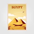 Pyramid symbol on dessert vector illustration design, egypt vintage poster illustration Royalty Free Stock Photo