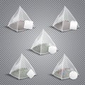 Pyramid Tea Bags Realistic Transparent Royalty Free Stock Photo