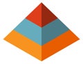A pyramid with three levels of color Royalty Free Stock Photo