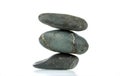 A pyramid of three stones in balance Royalty Free Stock Photo