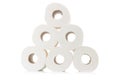 Pyramid toilet paper. roll. on white background