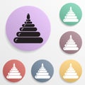Pyramid toy badge color set icon. Simple glyph, flat vector of toys icons for ui and ux, website or mobile application Royalty Free Stock Photo