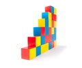 Pyramid of toy cubes Royalty Free Stock Photo