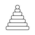 Pyramid vector icon. Illustration of vector pyramid toy. Abstract icons. Linear toys for baby Royalty Free Stock Photo