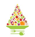 Pyramid of Vegetables and Fruits Royalty Free Stock Photo
