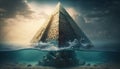 pyramid in water illustration