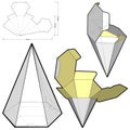 Pyramidal Box and Die-cut Pattern.