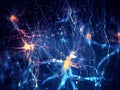 Pyramidal neurons firing in the cerebral cortex Royalty Free Stock Photo