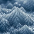 Pyramidal salt crystals are arranged closely together, resembling miniature pyramid Royalty Free Stock Photo