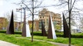 Pyramidal sculptures in Collblanc