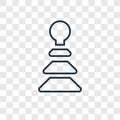 Pyramidal Toy concept vector linear icon isolated on transparent