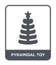 pyramidal toy icon in trendy design style. pyramidal toy icon isolated on white background. pyramidal toy vector icon simple and