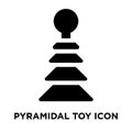 Pyramidal Toy icon vector isolated on white background, logo con