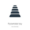 Pyramidal toy icon vector. Trendy flat pyramidal toy icon from kid and baby collection isolated on white background. Vector