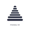 pyramidal toy icon on white background. Simple element illustration from kid and baby concept