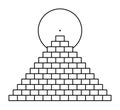 Symbol of a pyramid with 12 steps and a sun above its apex Royalty Free Stock Photo