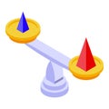 Pyramide comparison icon, isometric style