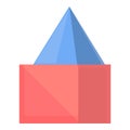 Pyramide cube toy icon cartoon vector. Tower block