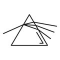 Pyramide light refraction icon, outline style