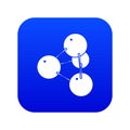 Pyramide molecule icon blue vector Royalty Free Stock Photo