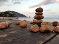 The pyramide of pebbles Royalty Free Stock Photo