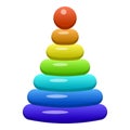 Pyramide toy icon, cartoon style