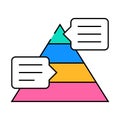 pyramided data analysis icon color illustration Royalty Free Stock Photo