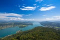 Pyramidenkogel, view of the Lake Worthersee, Carinthia, Austria Royalty Free Stock Photo