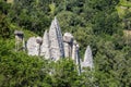 Pyramides d`Euseigne or fairy chimney rock formations in Swiss Alp Royalty Free Stock Photo