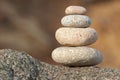 Pyramides of stones. Peace buddhism meditation symbol.