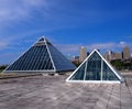 Pyramids Against Edmonton Skyline