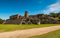 Pyramids and ancient buildings in archaeological site of Palenque, Mexico Royalty Free Stock Photo