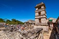 Pyramids and ancient buildings in archaeological site of Palenque, Mexico Royalty Free Stock Photo