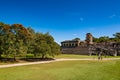 Pyramids and ancient buildings in archaeological site of Palenque, Mexico Royalty Free Stock Photo