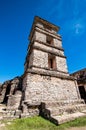 Pyramids and ancient buildings in archaeological site of Palenque, Mexico Royalty Free Stock Photo