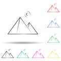 Pyramids of egypt multi color set icon. Simple thin line, outline vector of landspace icons for ui and ux, website or mobile