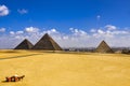 The oldest three great pyramids of gaza in cairo , egypt,