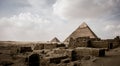 Pyramids of Giza with Clouds, Egypt Royalty Free Stock Photo