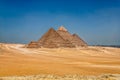 The Pyramids of Giza from the Desert Royalty Free Stock Photo